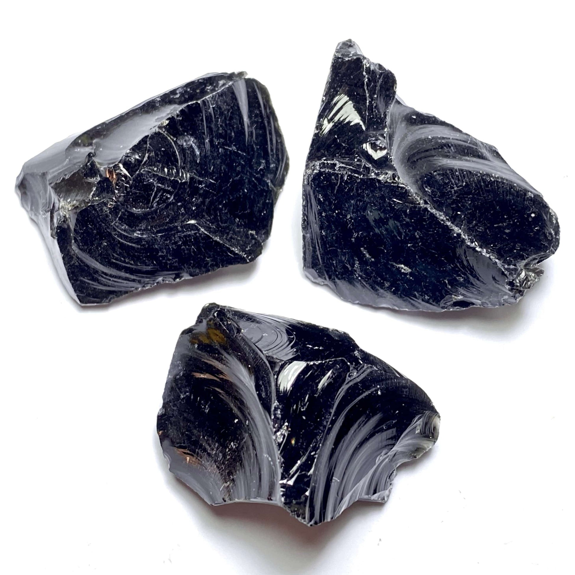 Raw black obsidian